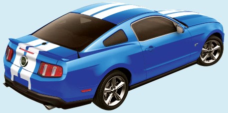 2010-12 Ford Mustang Lemans Over Roof Dual Stripe Kit