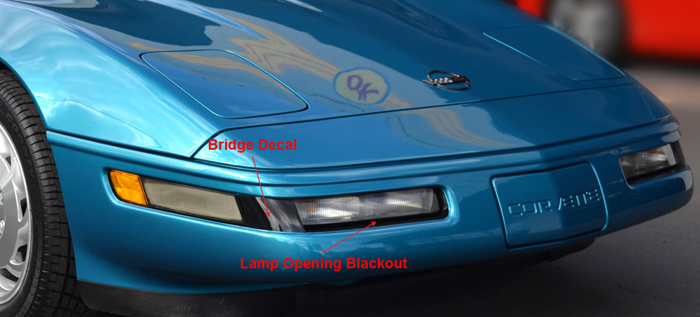1994-96 Corvette Lamp Opening & Bridge Blackout