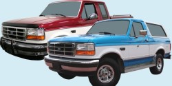 1992-98 Ford F250/F350/F450/Super Duty/Bronco Tu-Tone Truck (7-Band Upper & 5-Band Lower Stripes)