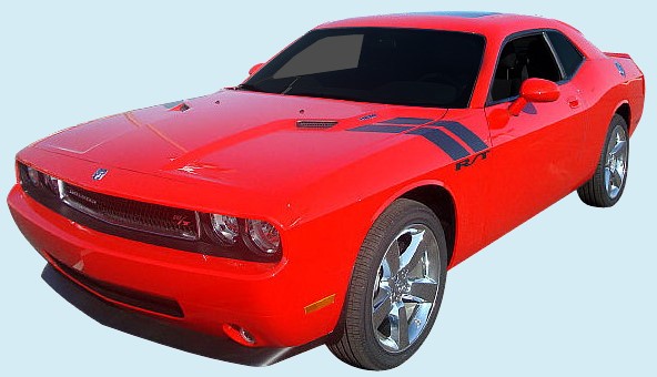 2008-14 Challenger R/T Hood to Fender Stripe with R/T
