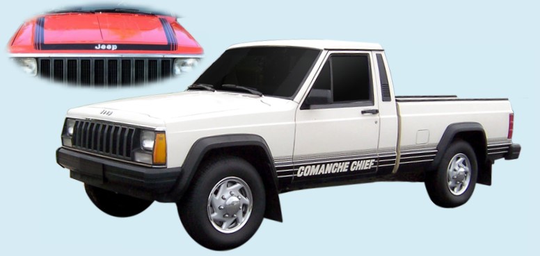 thumbnail image 2 of Graphic Express Jeep MJ Comanche Sport Truck Side Stripe Kit – 1987-1990 – 3M Vinyl – J114/J117 2 of 6