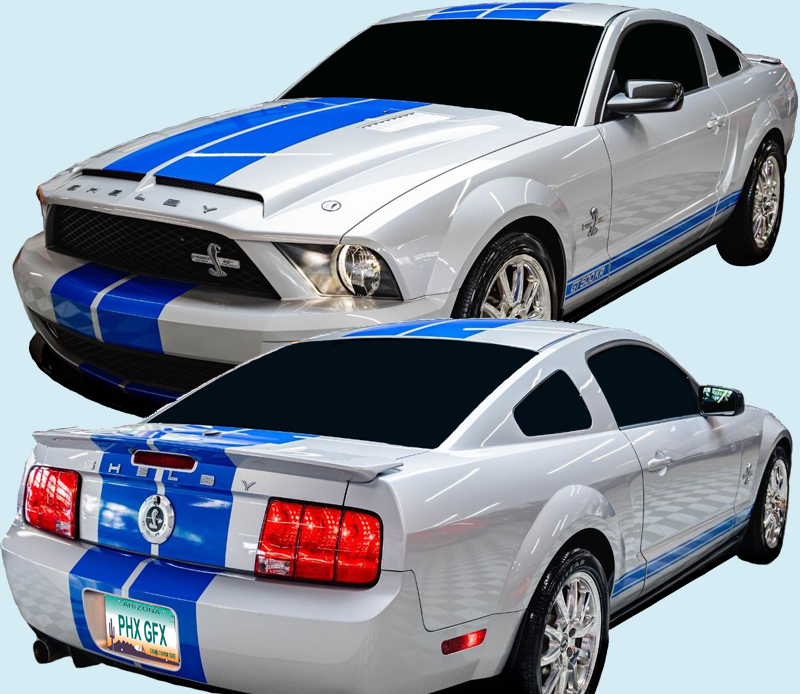 2008-09 Ford Mustang Shelby GT500KR Lemans (23.2") and Rocker Stripe