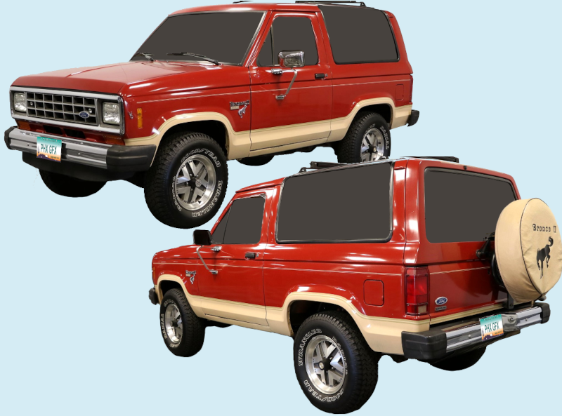 1985-88 Ford Bronco II 2 Eddie Bauer 3-Band Over Shallow Wheel Well Stripe Kit