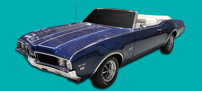 1969 Oldsmobile 442 W29 Stripes; Y73 Standard Hood Paint