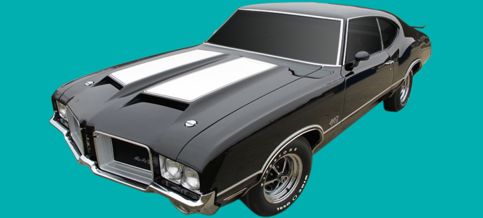 1971 Oldsmobile 442 W29 Stripes; W25 Air Induction Hood