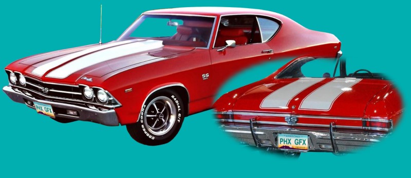 1968-69 Chevelle Malibu SS Hood and Deck STENCIL Stripes Kit