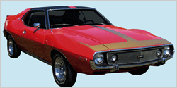 1971-1974 AMX/Javelin 'T' Decal & Stripe Kit (with Fadeaway)