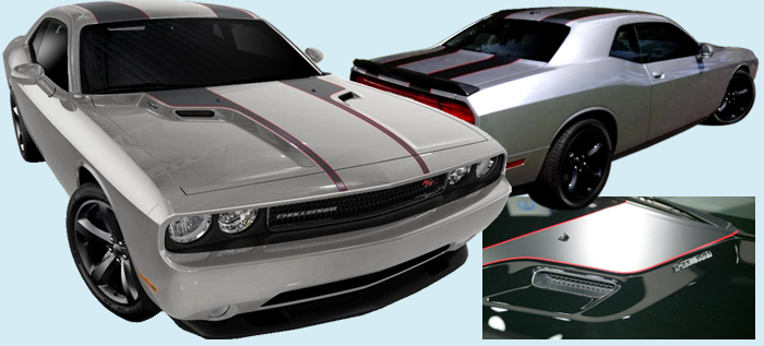 2008-14 Dodge Challenger Blacktop Edition Stripe Kit